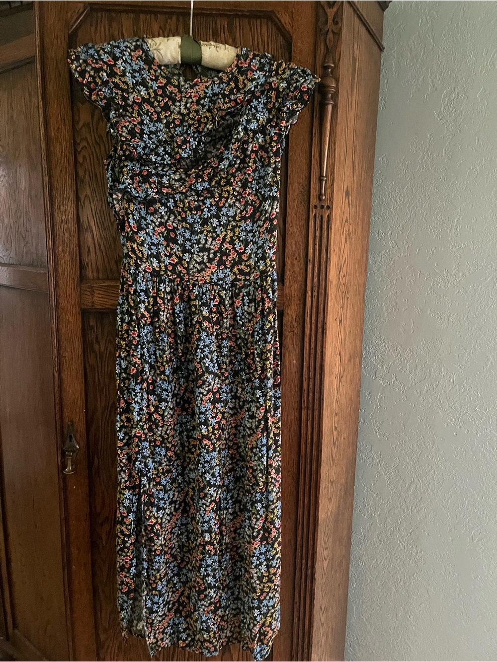 Topshop floral midi dress backless size 2